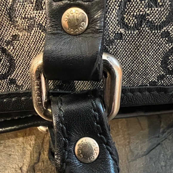 Gucci Grey/Black GG Crystal Canvas and Leather Joy Tote - Picture 10 of 15